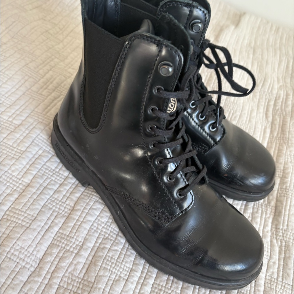 Blundstone original lace-up gore Black Leather Boots womens 10 - Picture 3 of 9